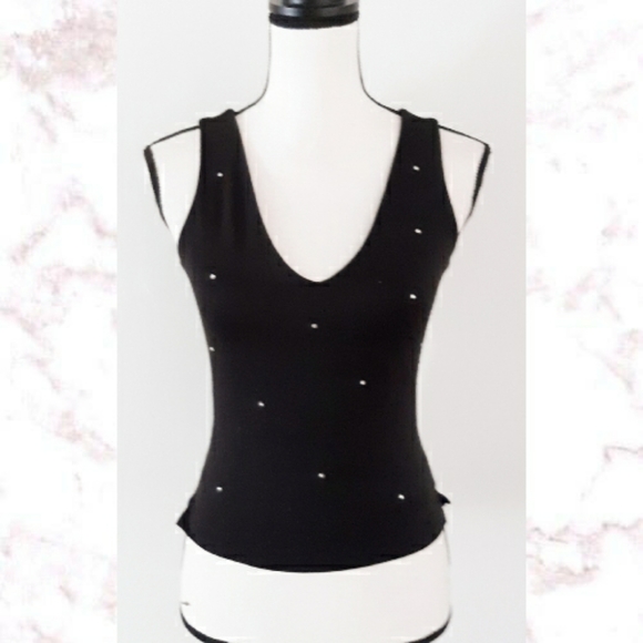 5-7-9 Tops - VTG 90s 579 Rhinestone Crop Top M